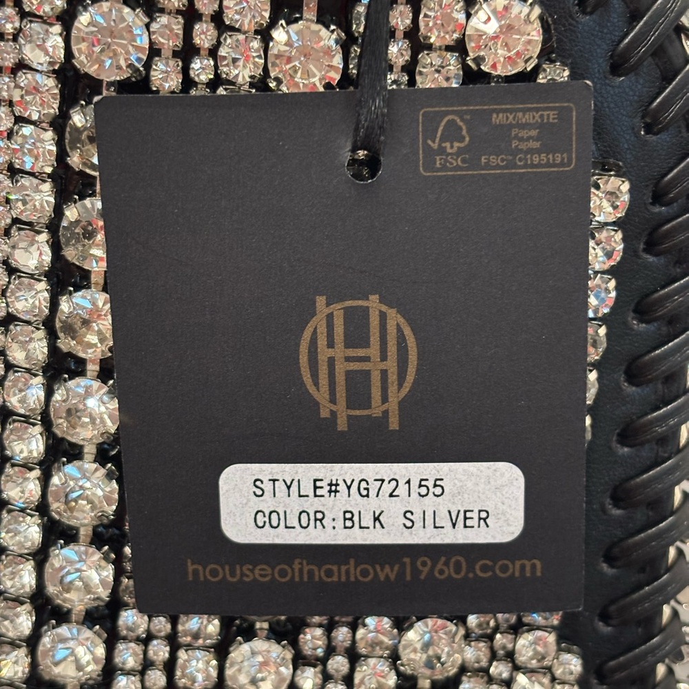 NWT House of Harlow 1960 stunning Chain & rhinestone waterfall bag - Picture 12 of 12